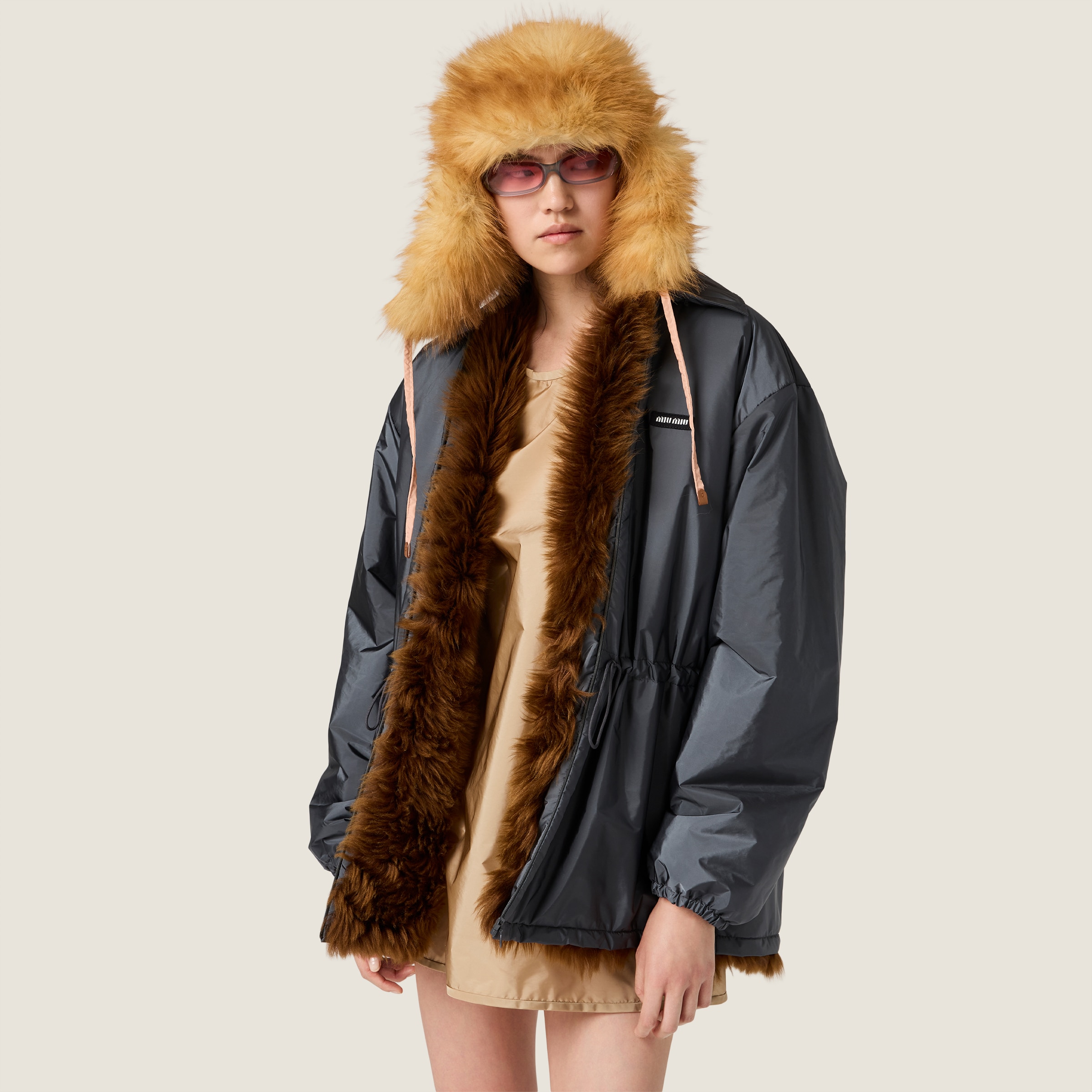 Technical fabric and shearling blouson jacket - Collection