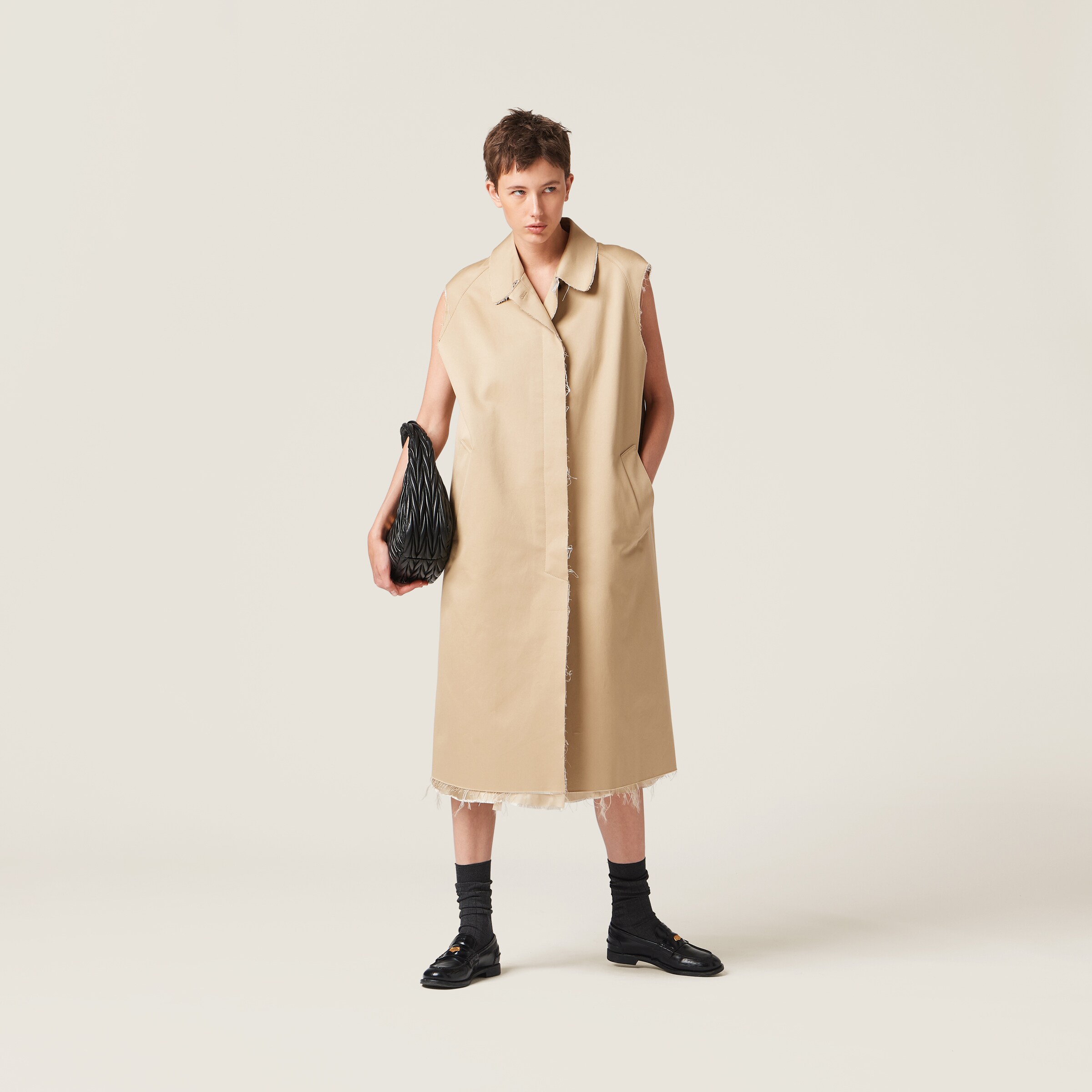 miumiu シングルブレスト チノ コート Miu Miu シングルブレスト チノ コート