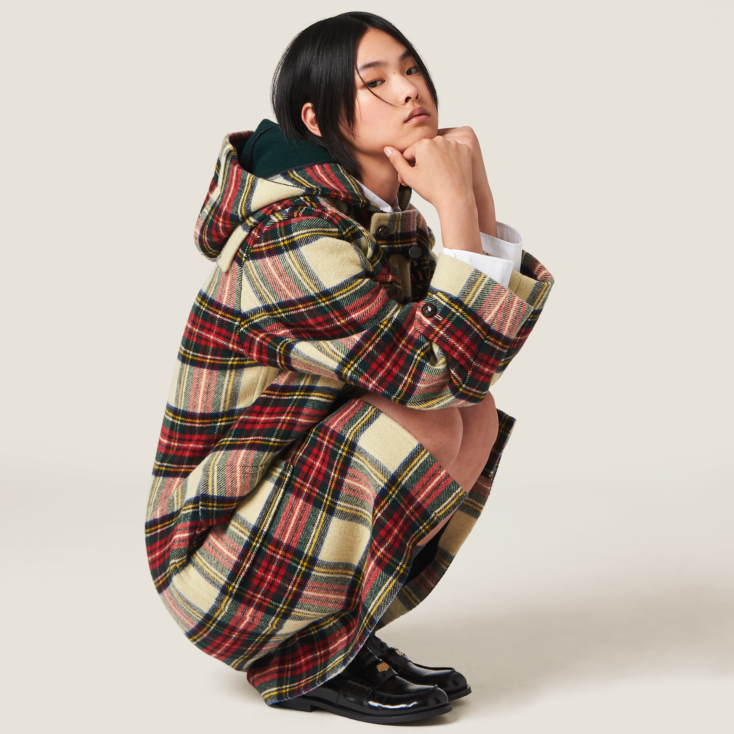 Miu miu hotsell plaid coat