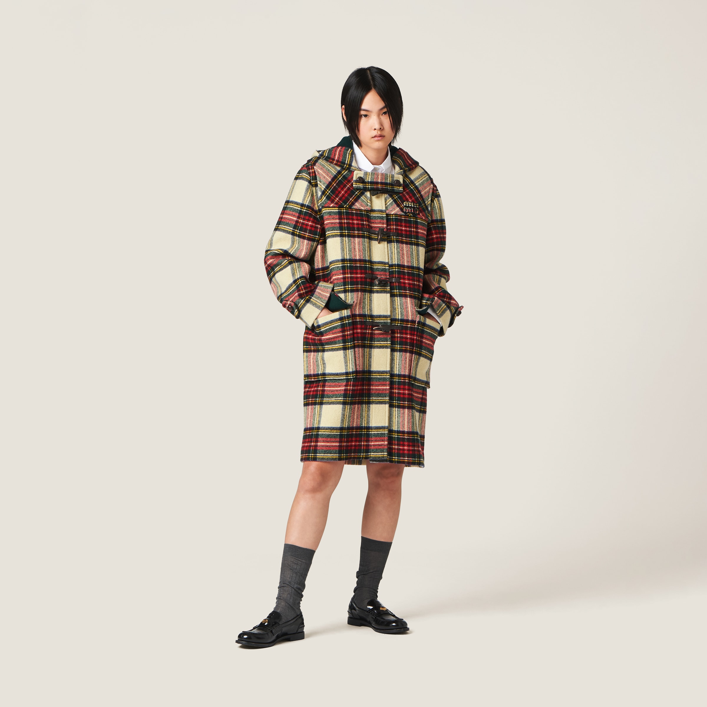 Miu miu hotsell plaid coat