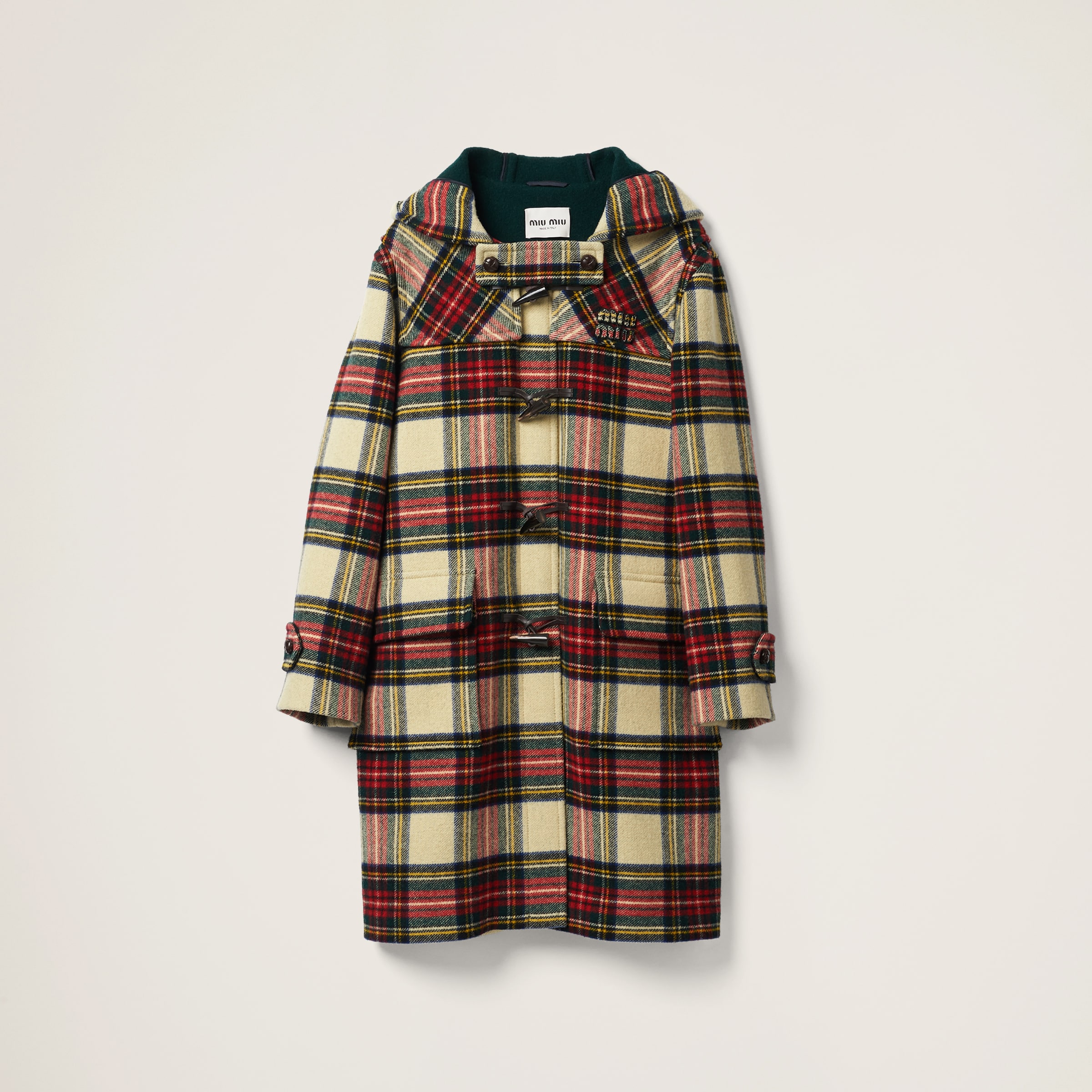 Single breasted plaid cloth coat