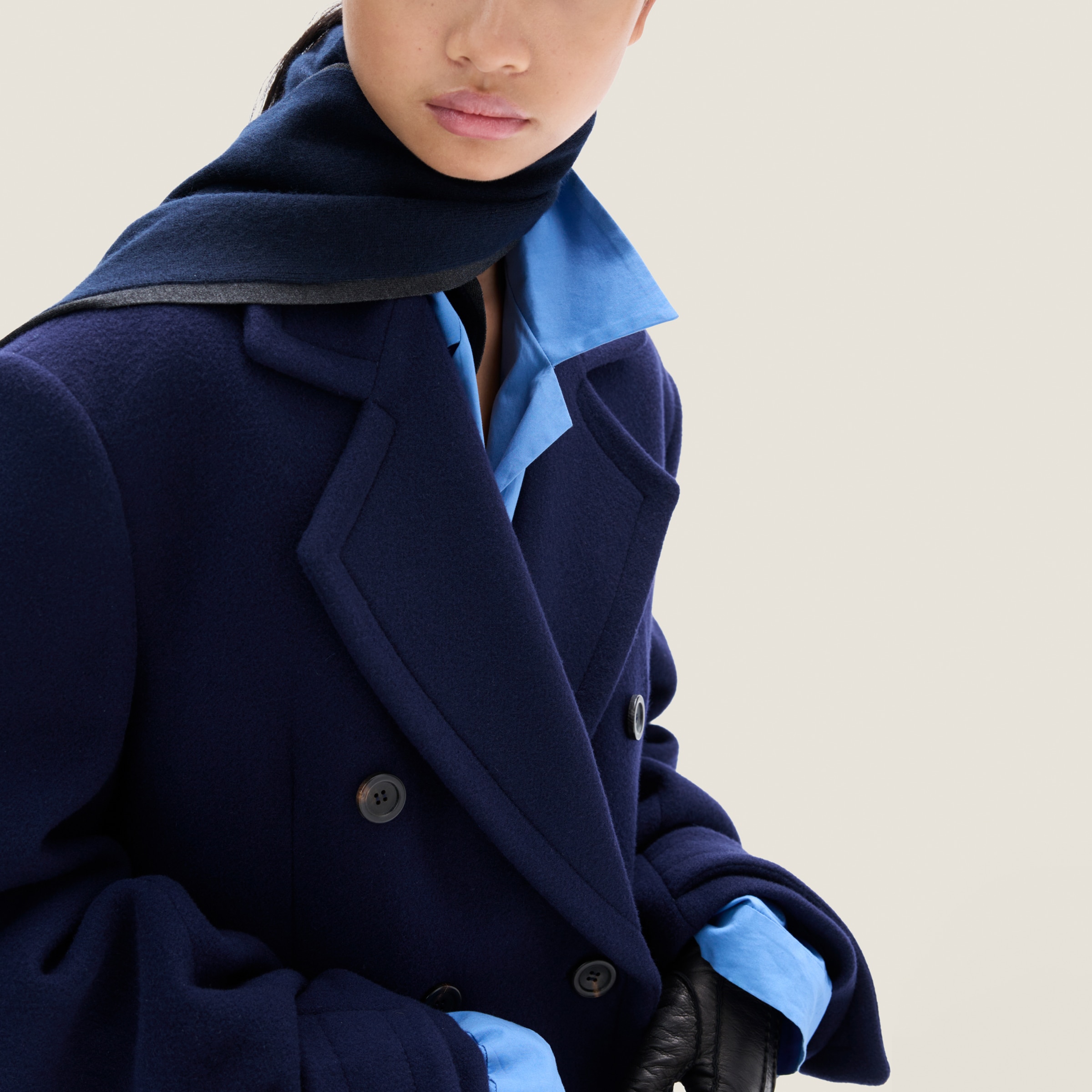 Baltic Blue Double breasted Double Wool Coat Miu Miu