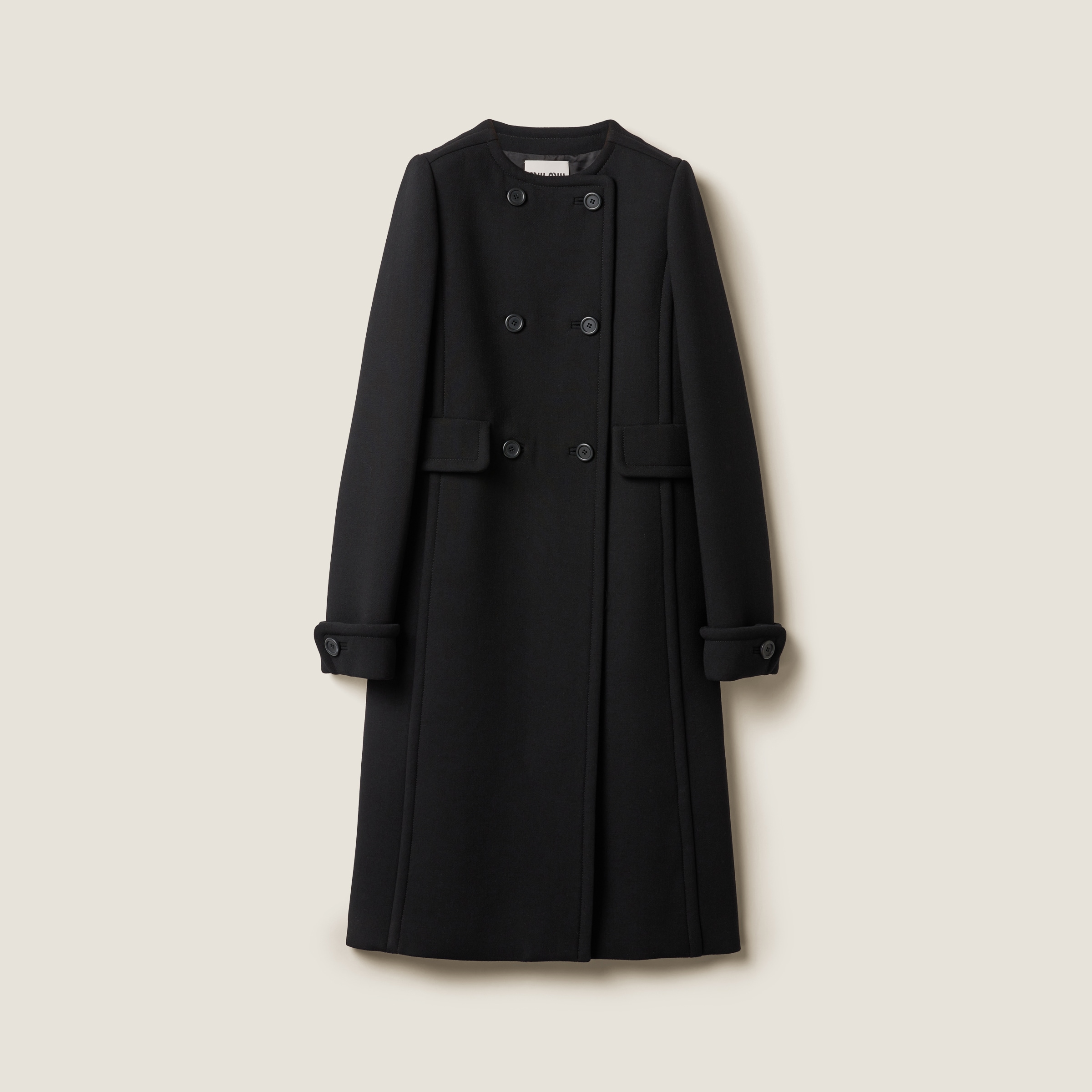 Miu Miu ブラック ダブルブレスト ロングコート