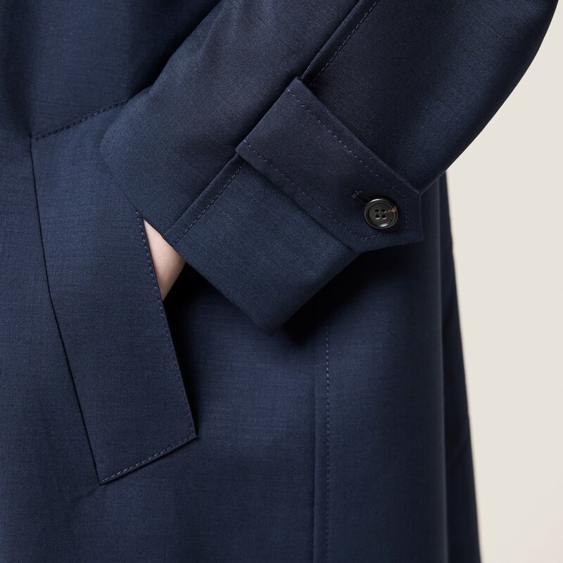 Single-breasted kid mohair coat