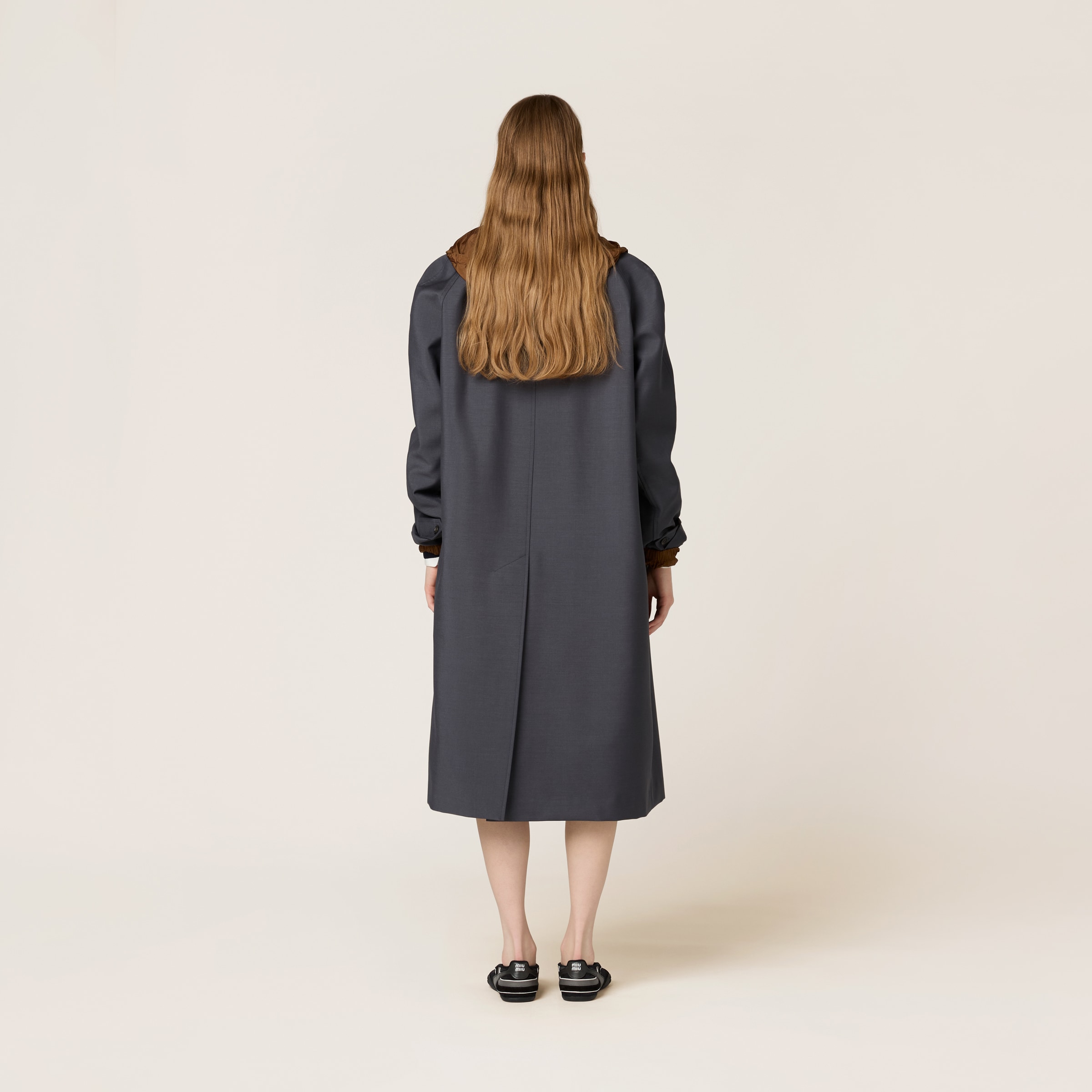 Miu Miu Single-breasted Kid Mohair And Technical Pongé Coat