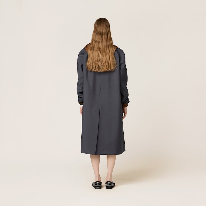 Single-breasted kid mohair and technical pongé coat