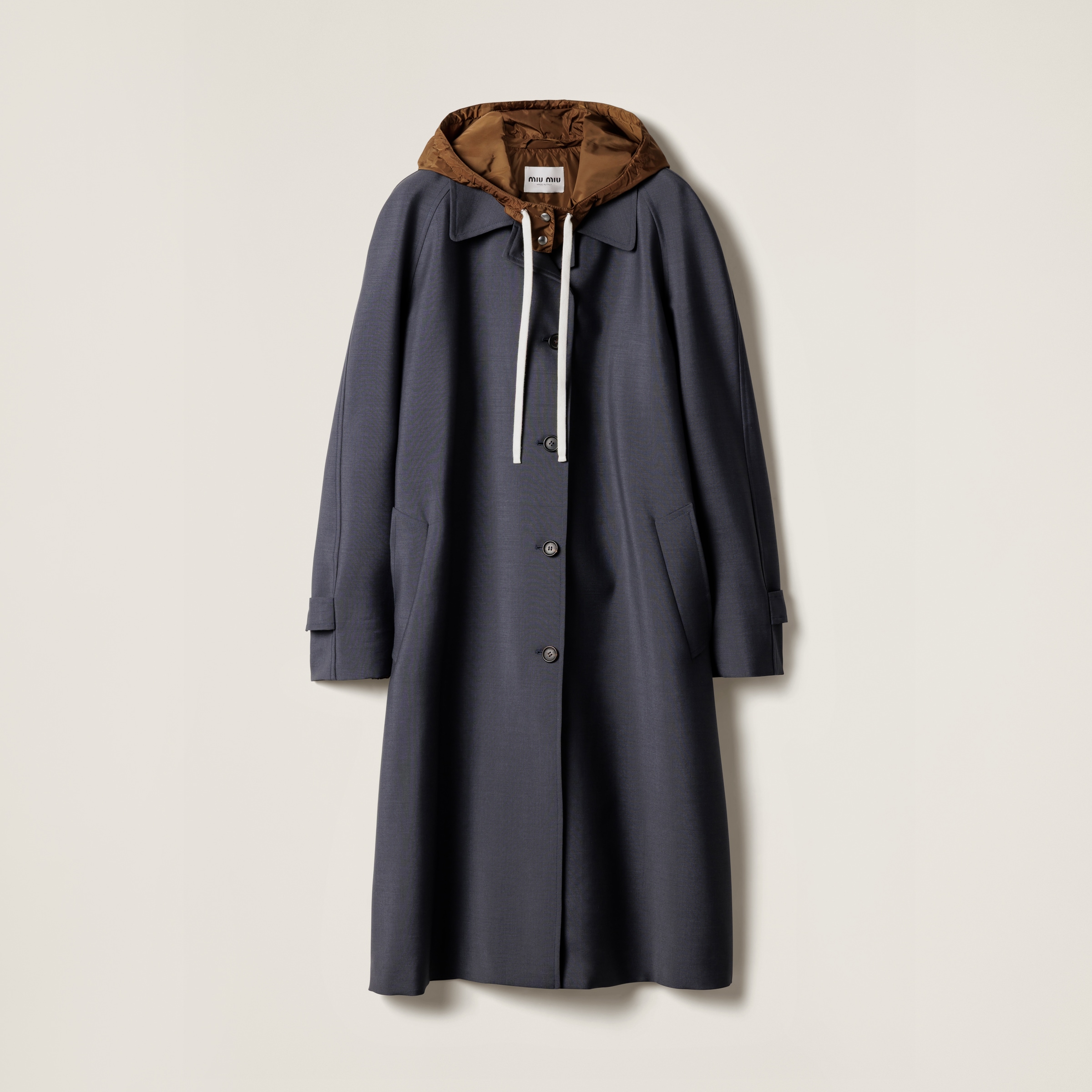 Miu Miu Single-breasted Kid Mohair And Technical Pongé Coat