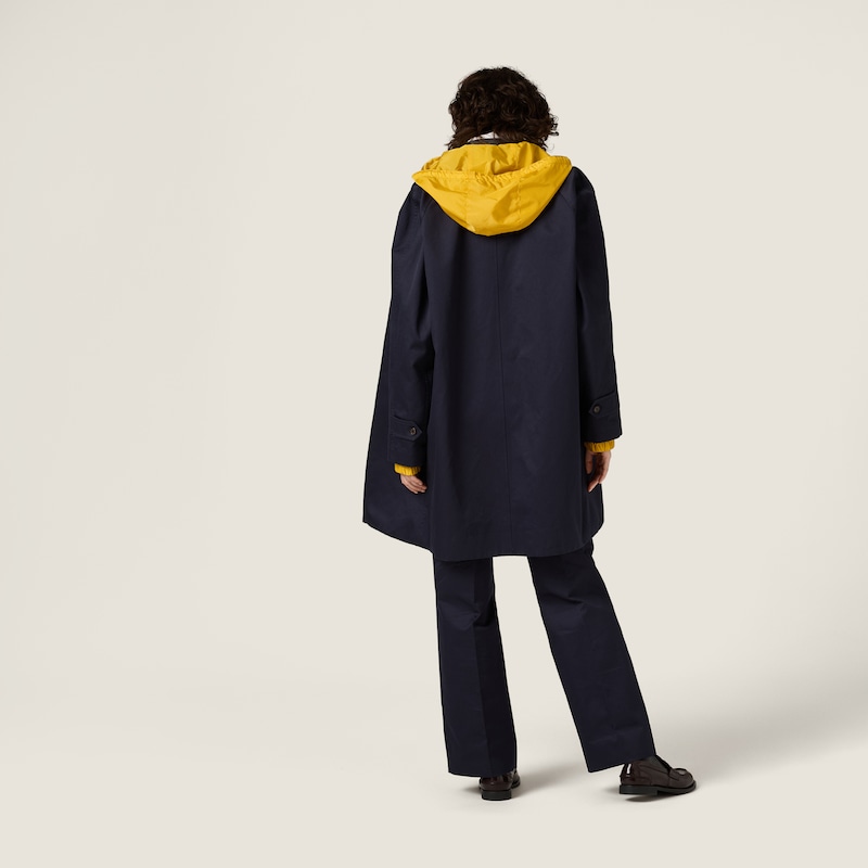 Single-breasted chino and technical pongé coat