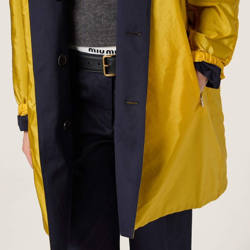 Single-breasted chino and technical pongé coat