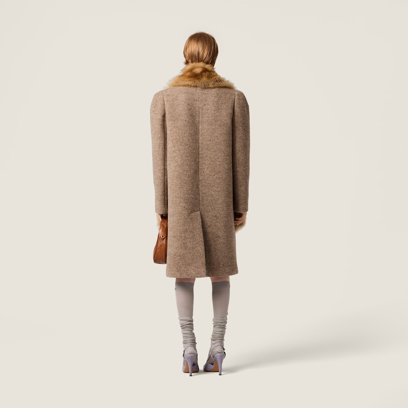 Single-breasted Shetland wool coat