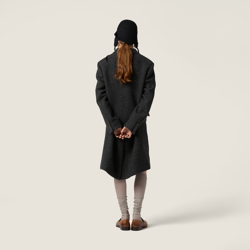 Kruvaze Shetland Yün Palto