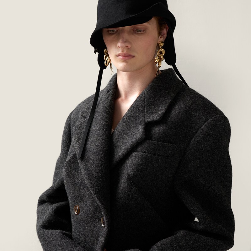 Kruvaze Shetland Yün Palto