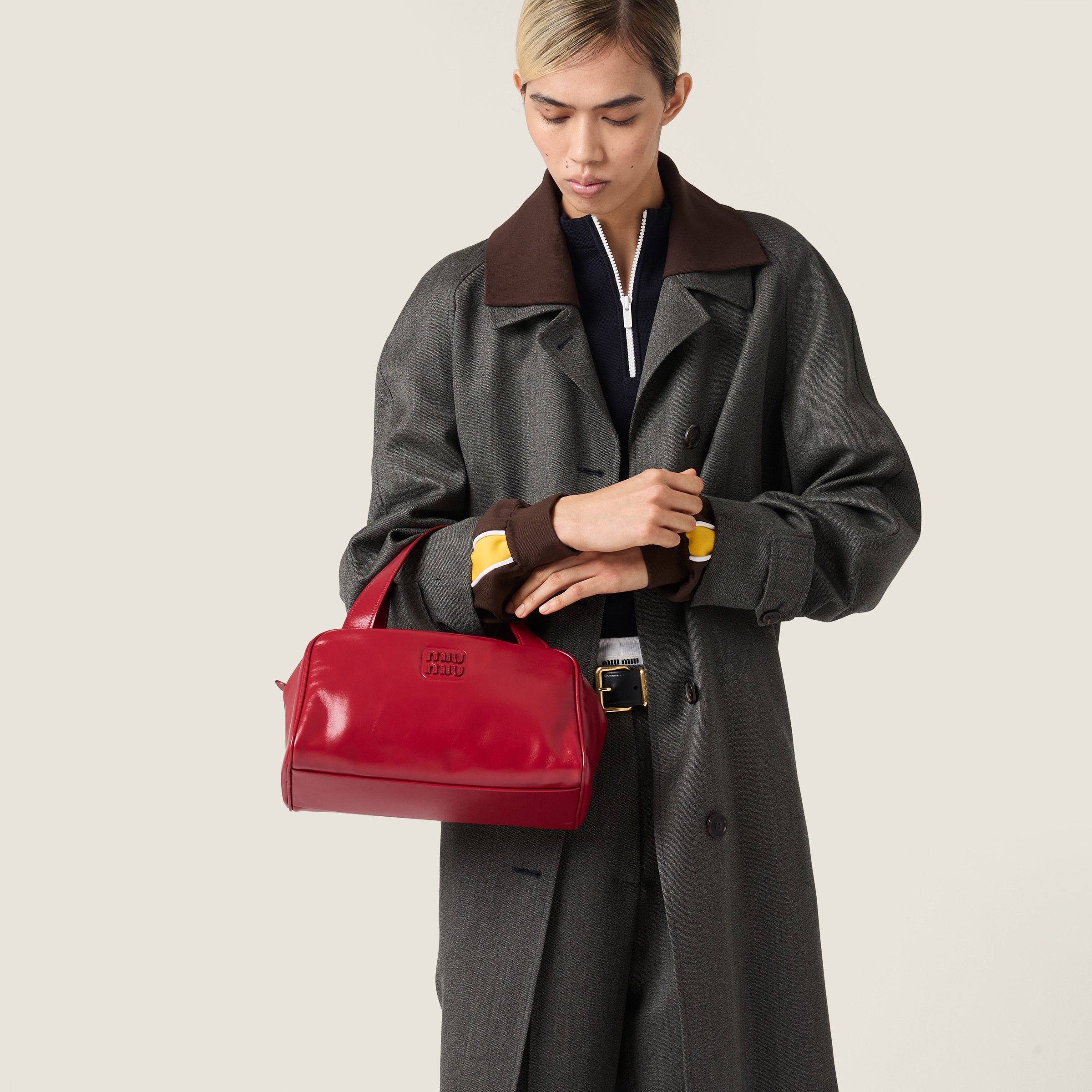 Single-breasted coat in Cover fabric - thumbnail 6