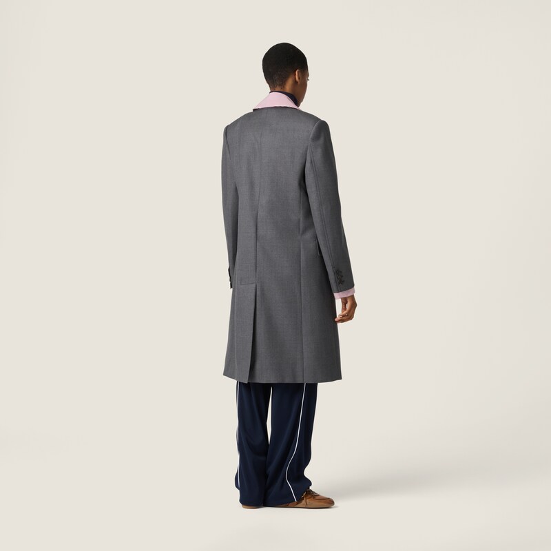 Single-breasted gabardine coat