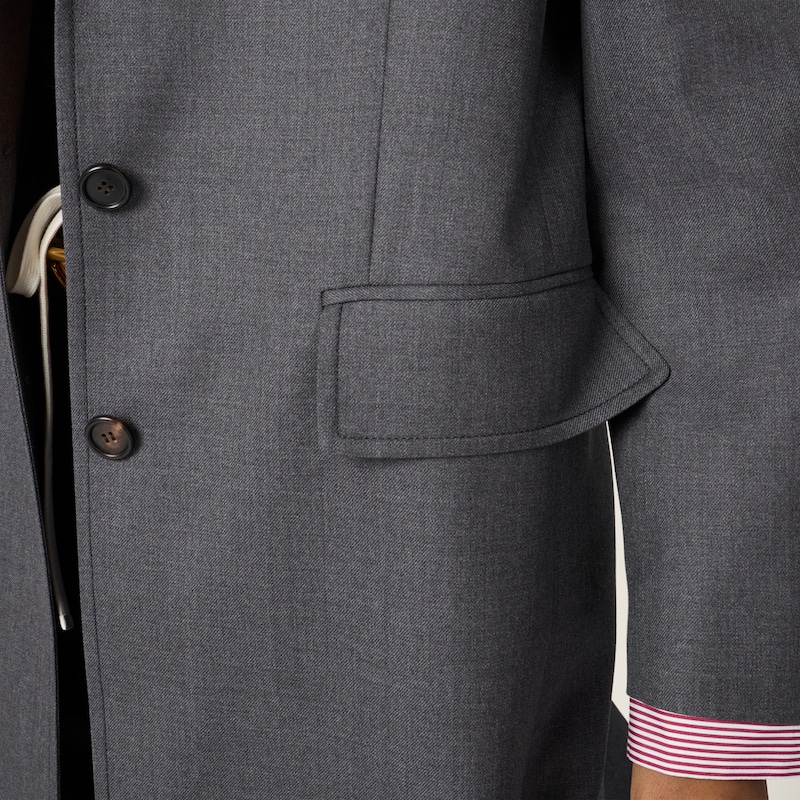 Single-breasted gabardine coat