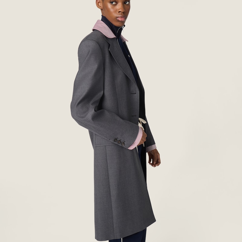 Single-breasted gabardine coat