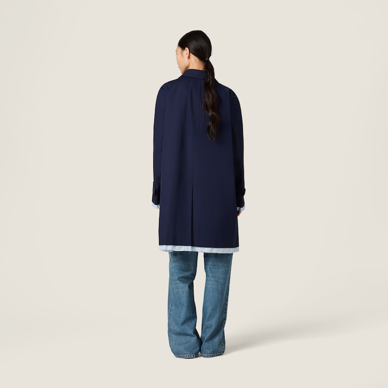 Single-breasted poplin coat
