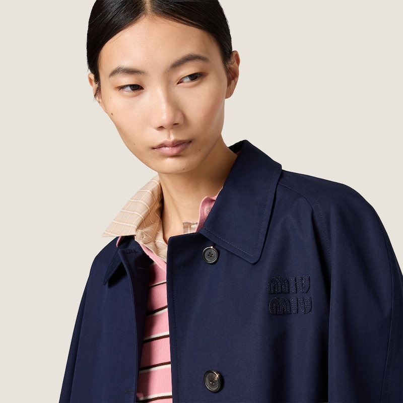 Single-breasted poplin coat