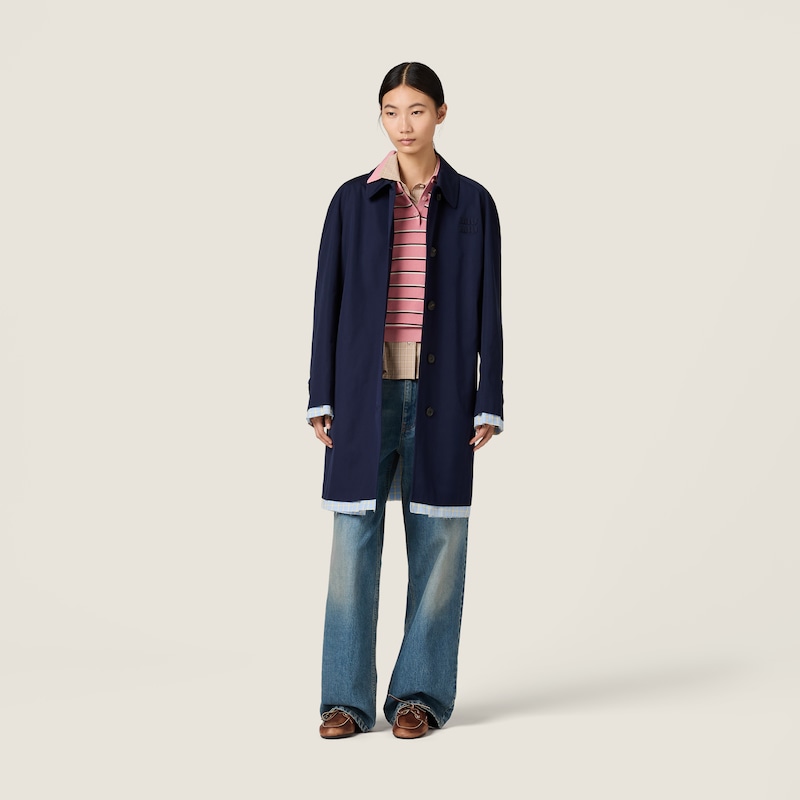 Single-breasted poplin coat