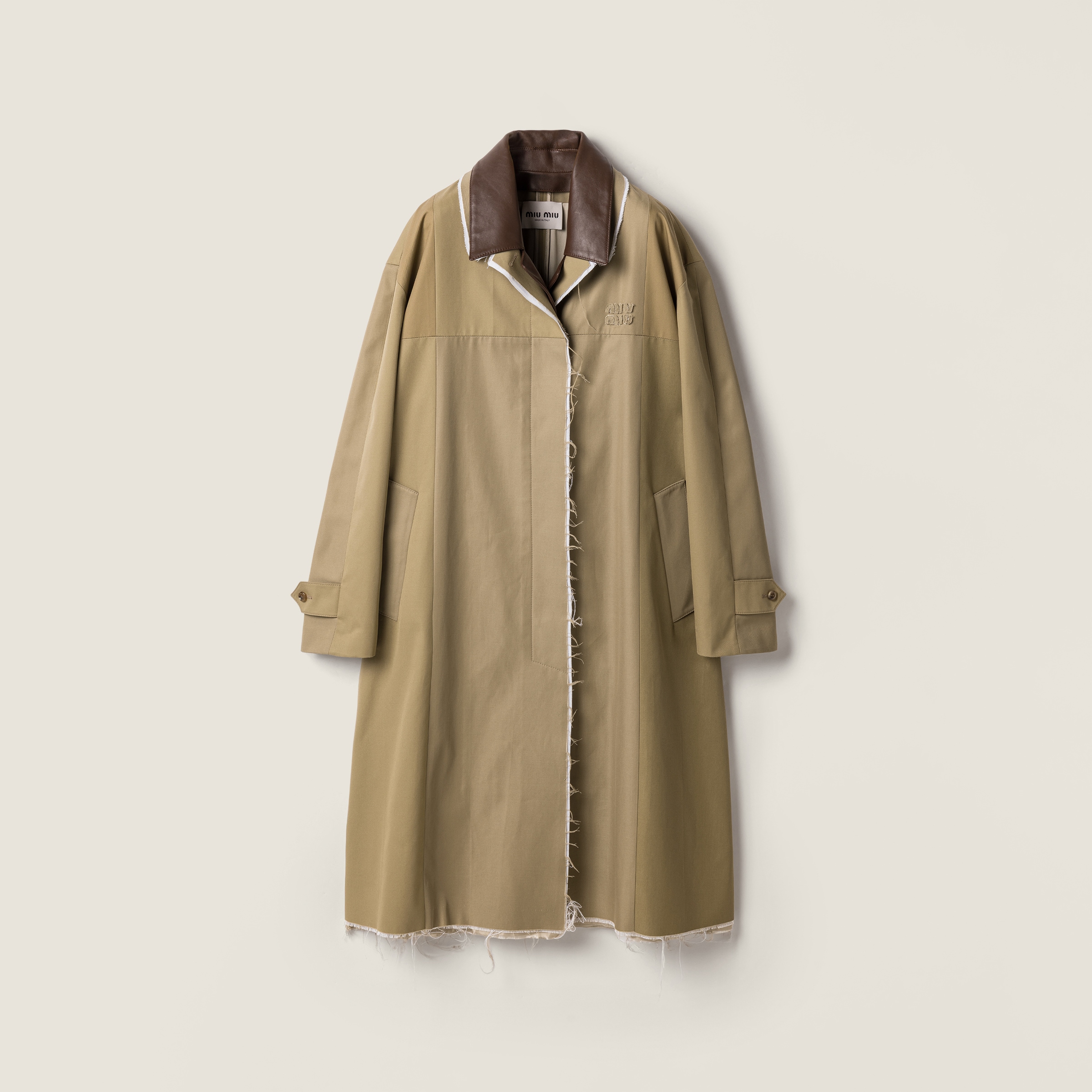 Single-breasted chino and leather coat - Collection Collections
