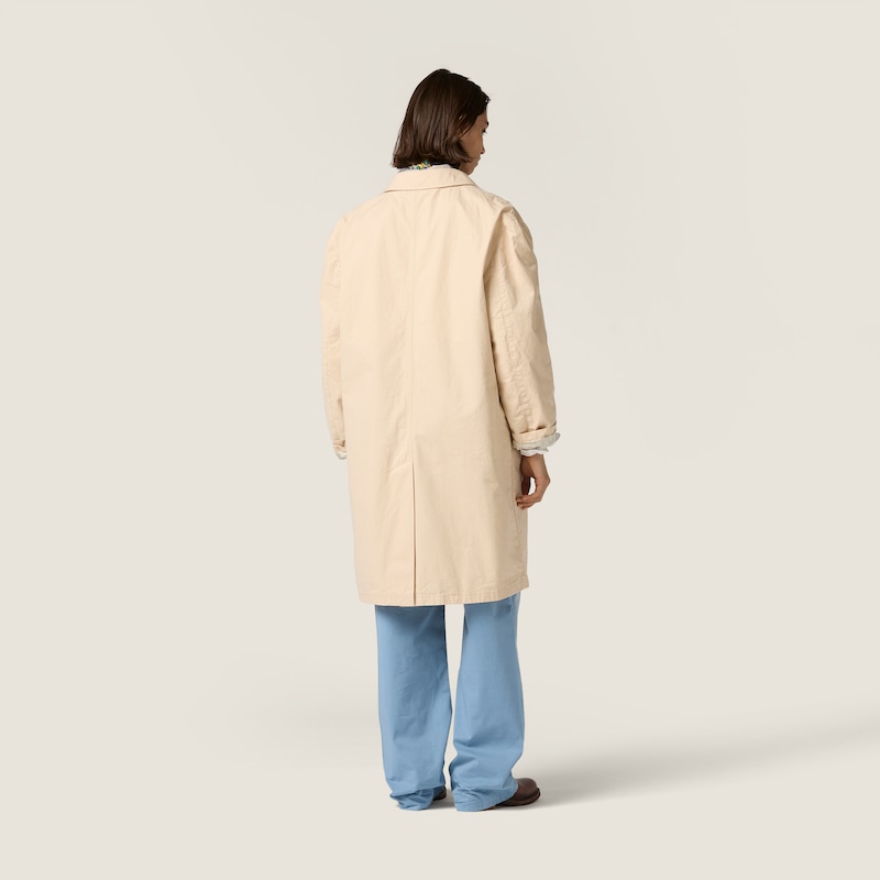 Old gabardine single-breasted trench coat