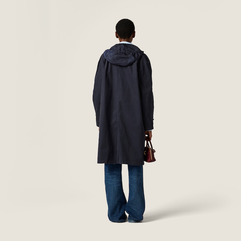 Single-breasted washed gabardine coat