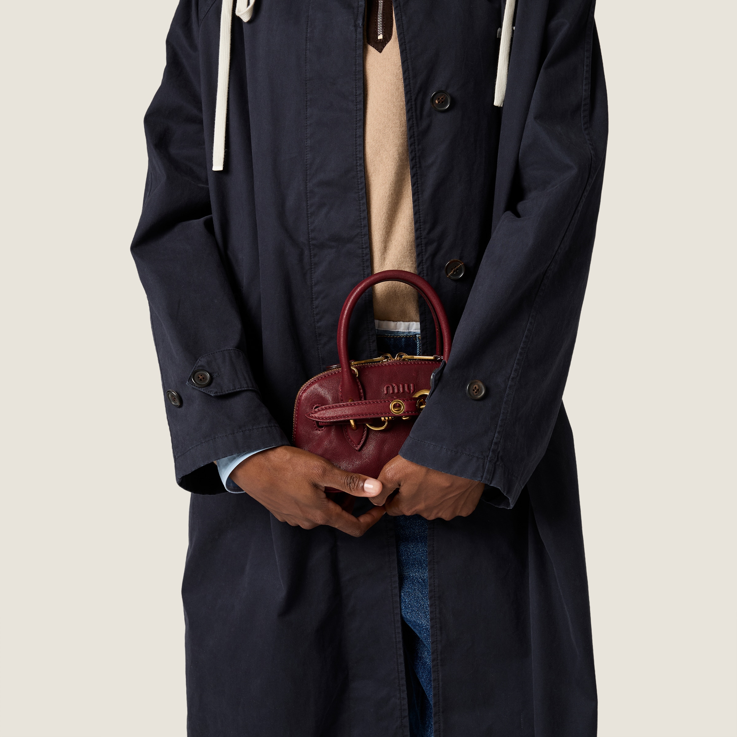 Single-breasted washed gabardine coat - thumbnail 4