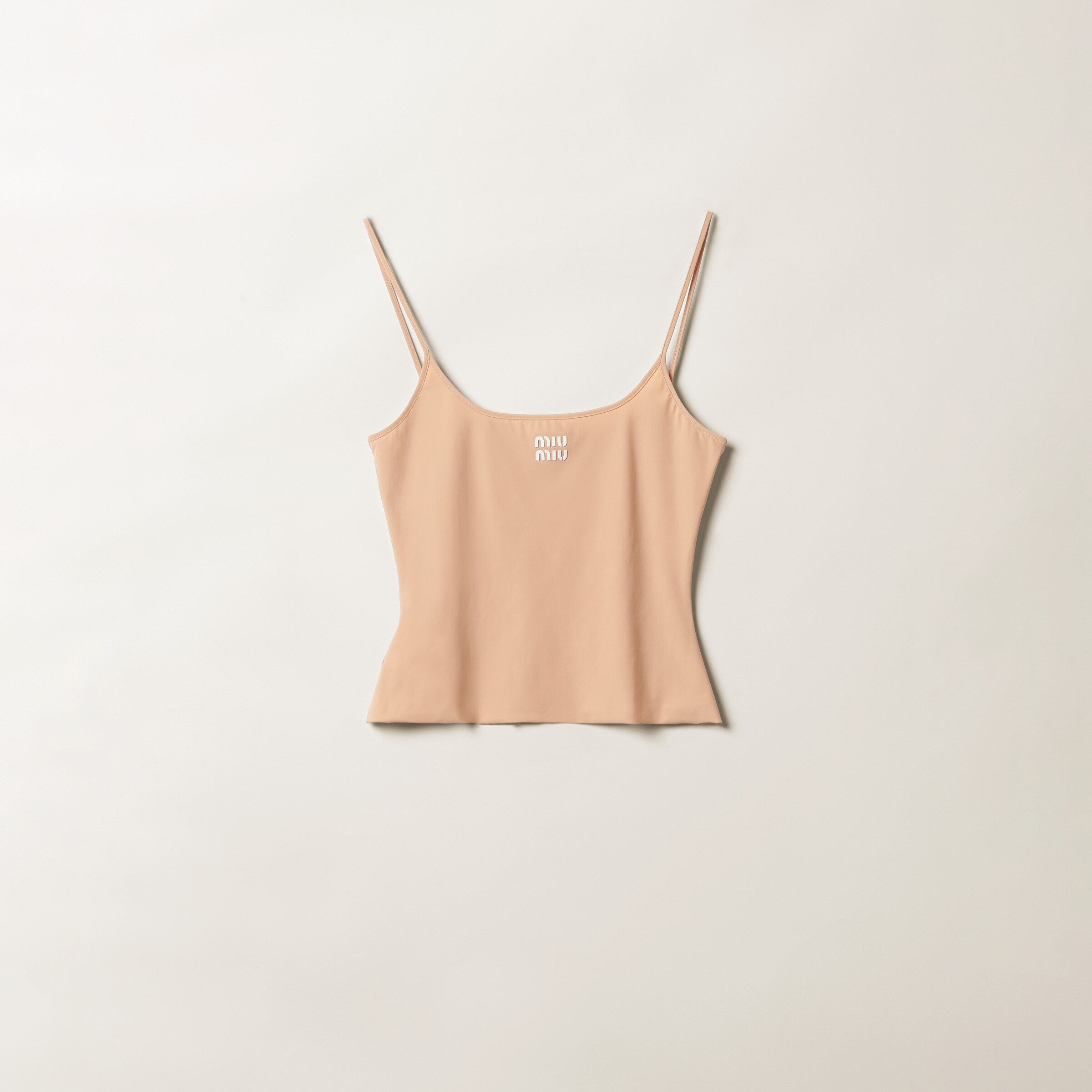 Miu Miu Stretch Jersey Top In Cameo