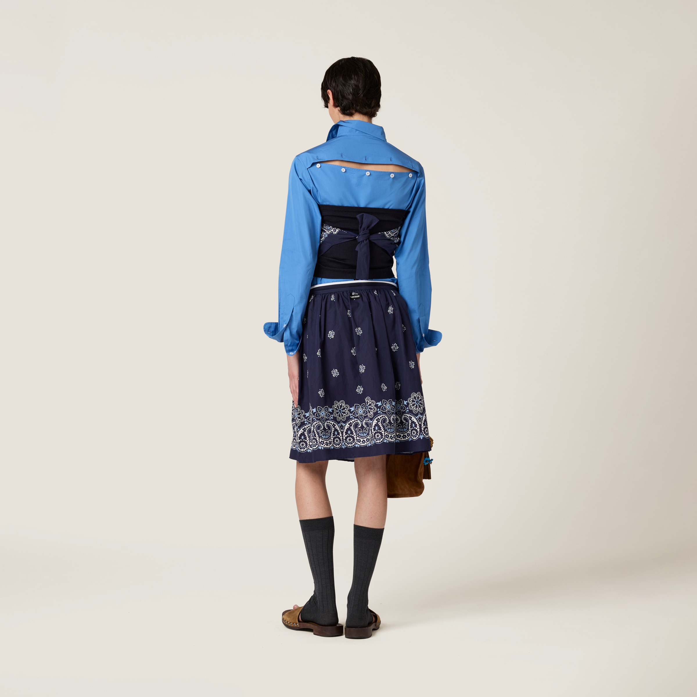 Miu Miu Printed Poplin Bandana Top