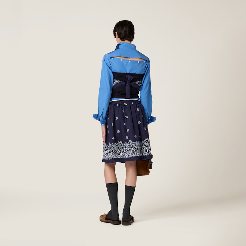 Printed poplin bandana top