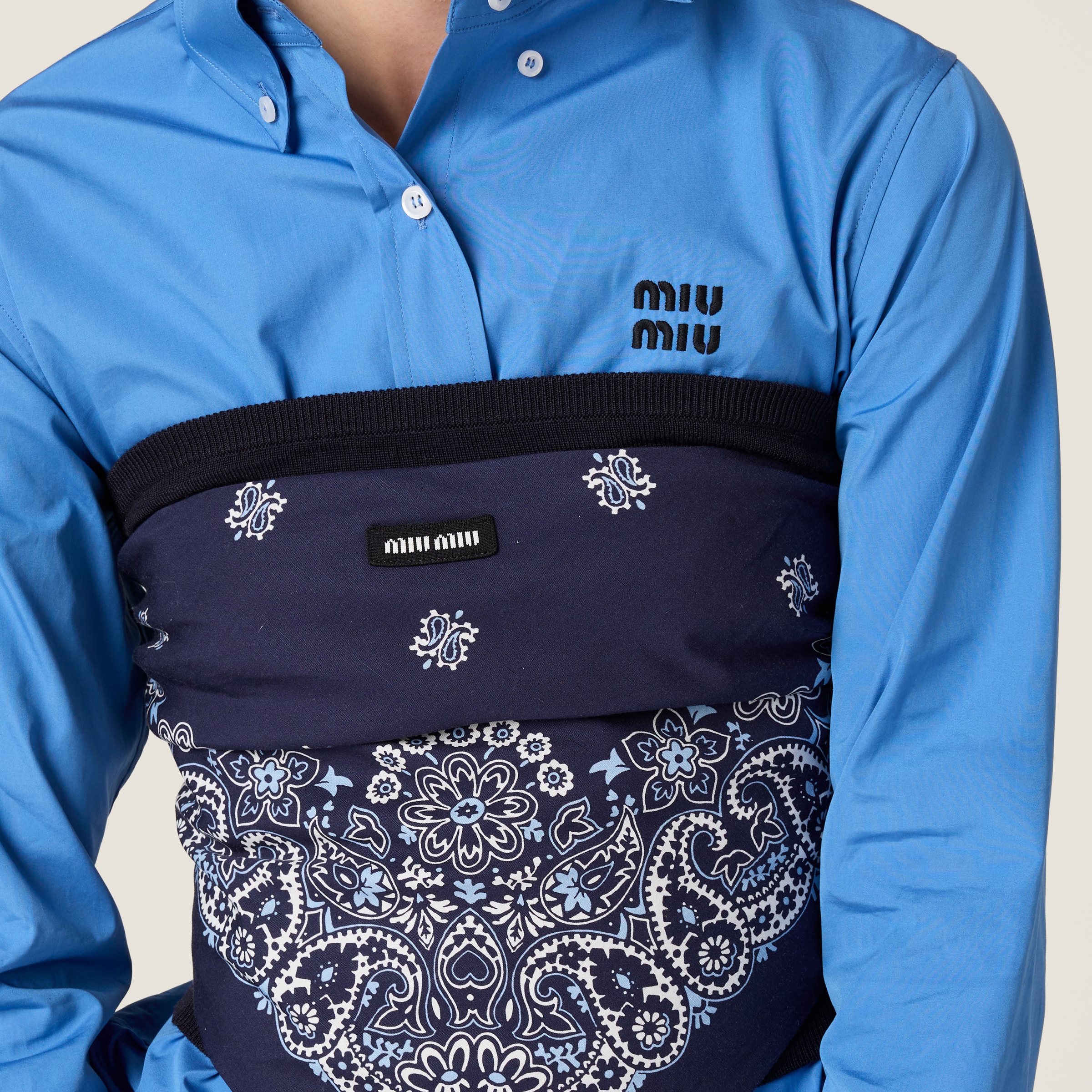 Miu Miu Printed Poplin Bandana Top