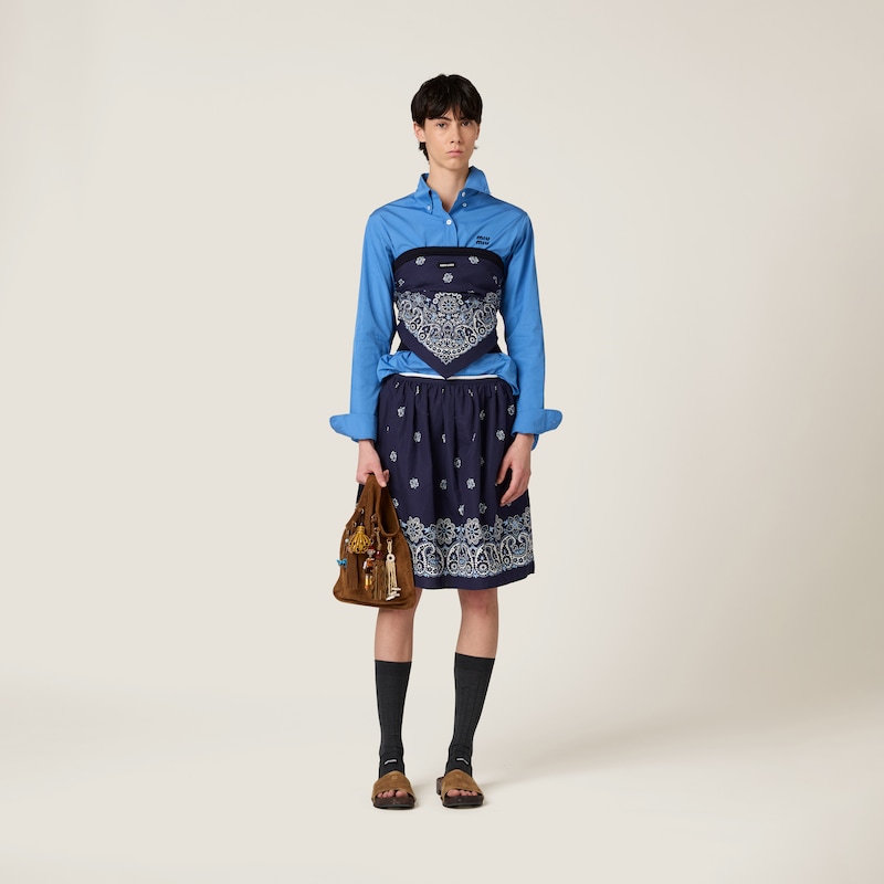 Printed poplin bandana top