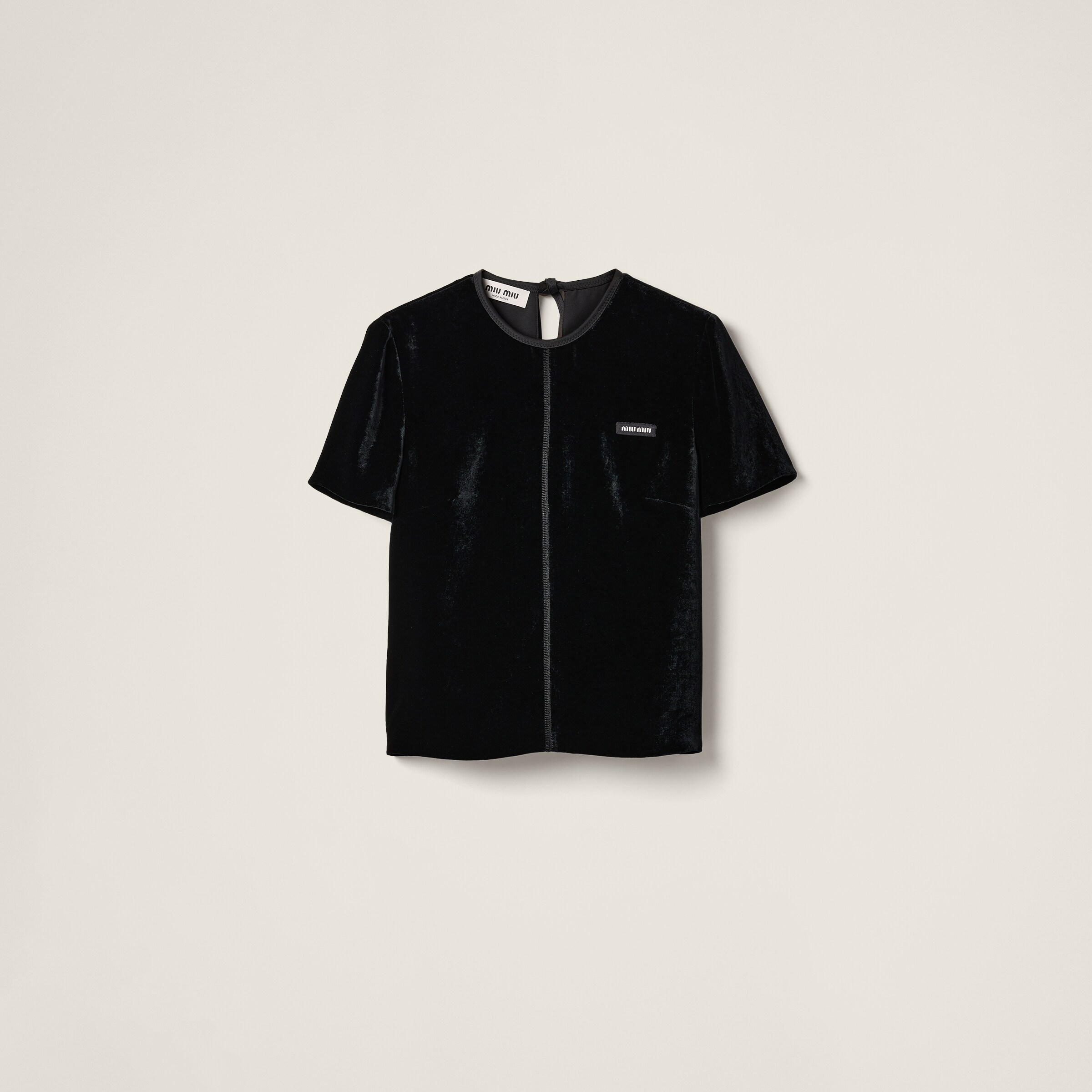 Miu Miu Velvet Top In Black