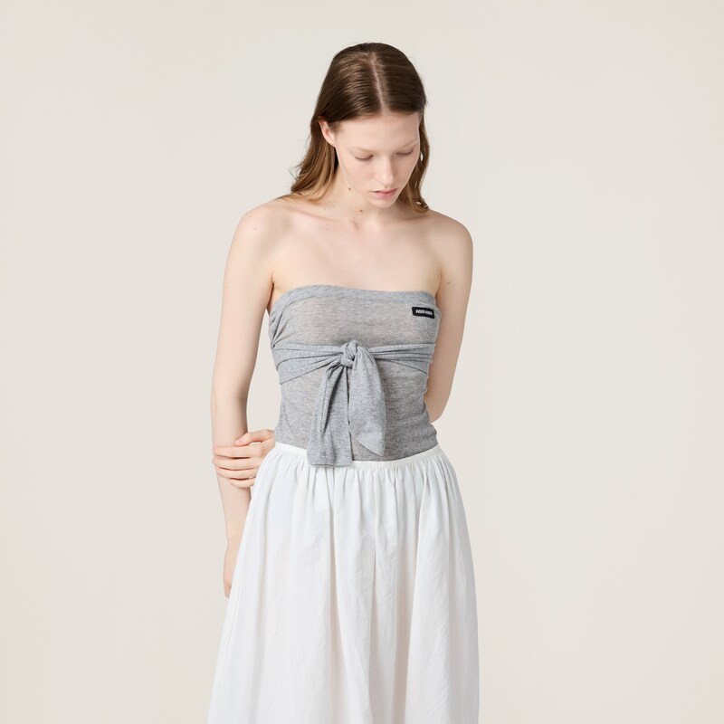 罗纹平纹针织上衣