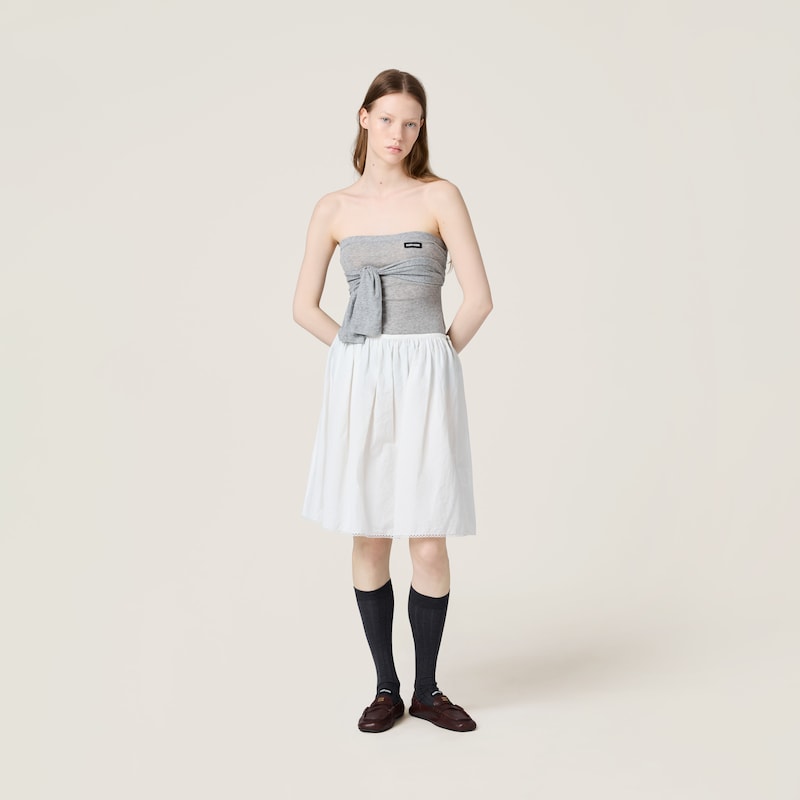 罗纹平纹针织上衣