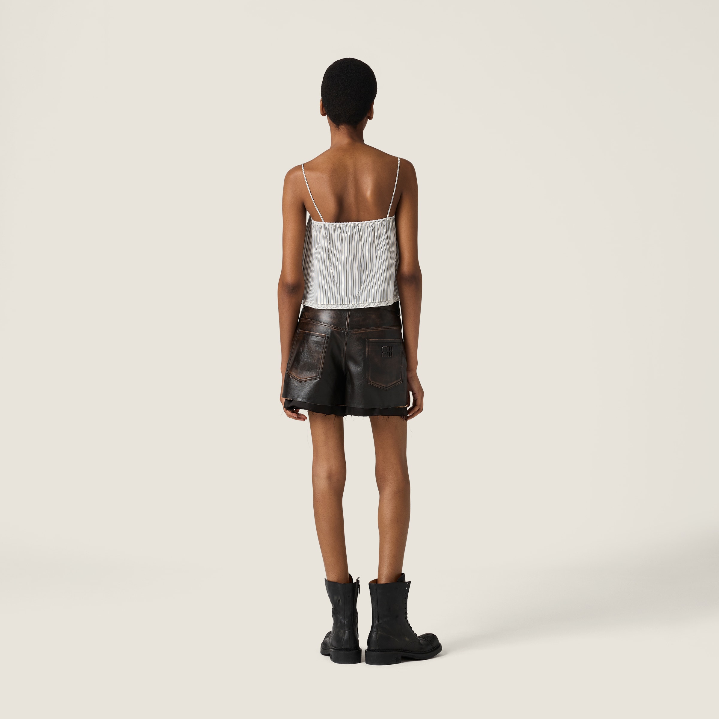 Miu Miu Crêpe De Chine Top In White