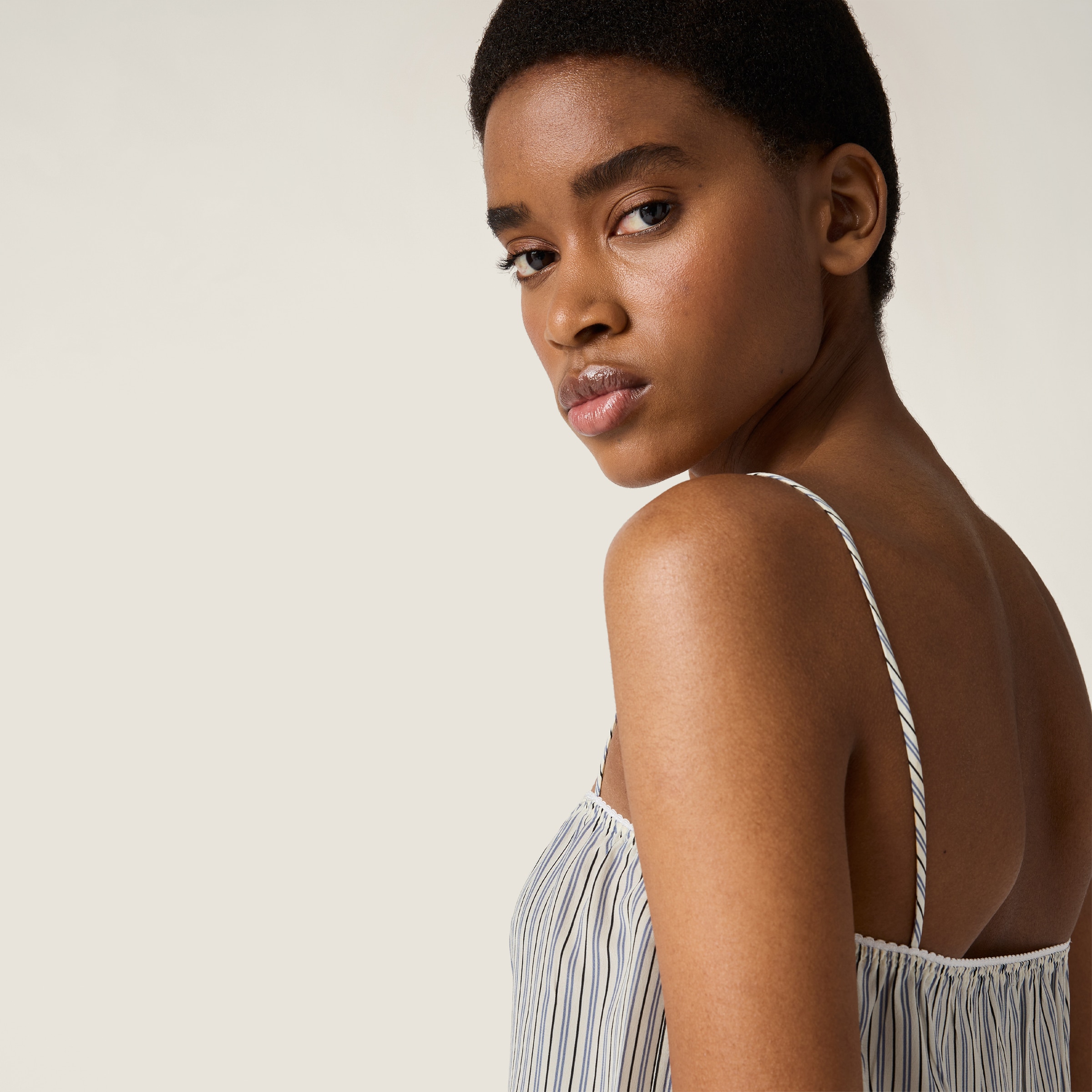 Miu Miu Crêpe De Chine Top In White