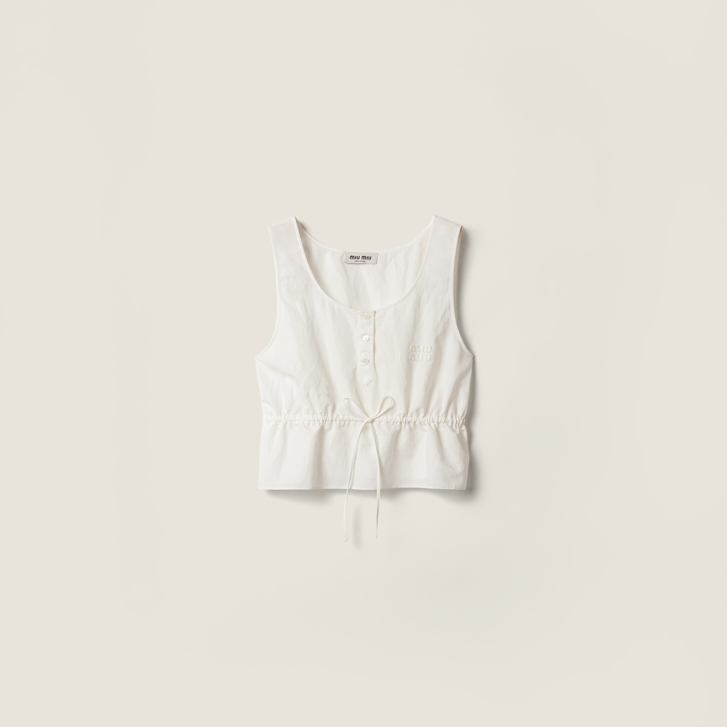 Slubbed poplin top from Miu Miu - $1,220