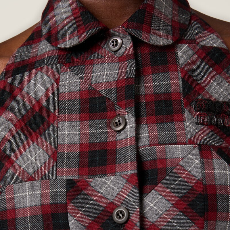 Tartan patchwork top