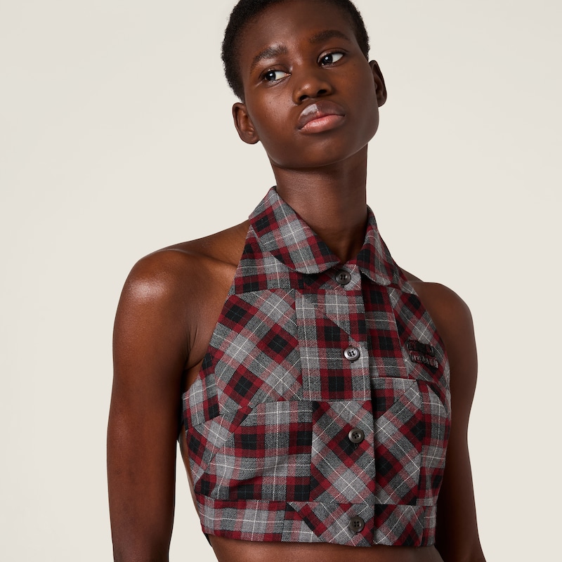 Tartan patchwork top