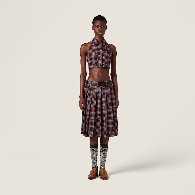 Tartan patchwork top