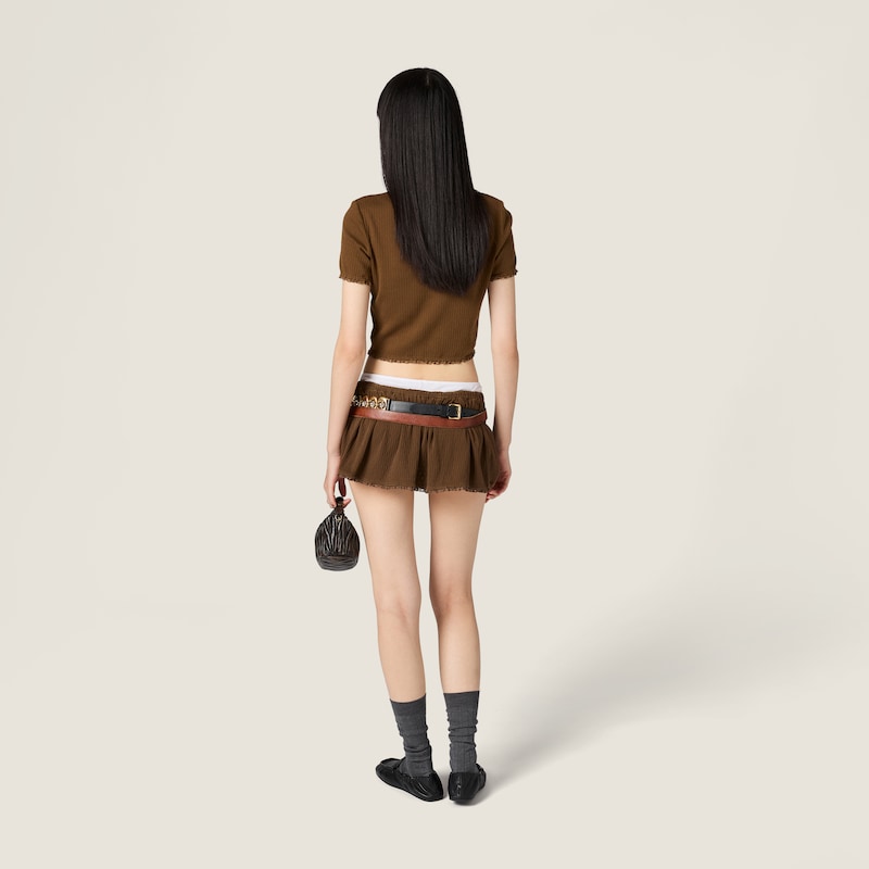 Garment-dyed cotton top