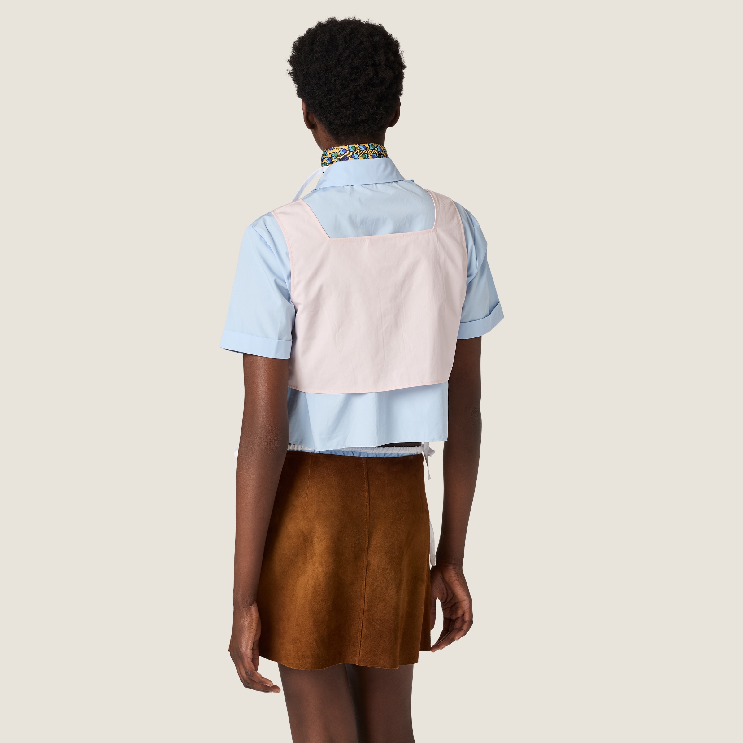 Alabaster Pink Poplin Crop Top | Miu Miu - United States