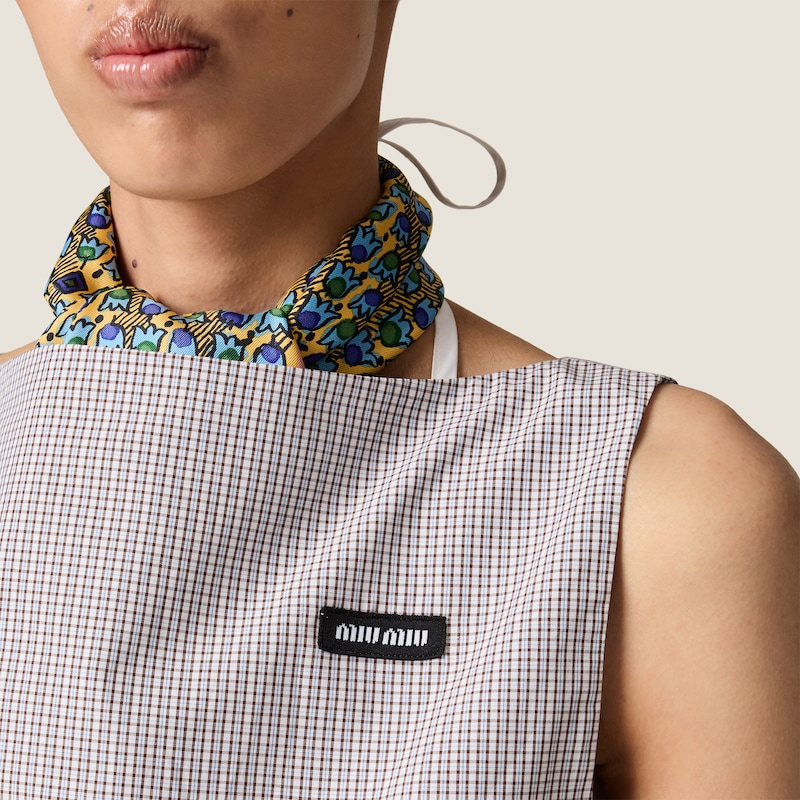 Checked poplin crop top