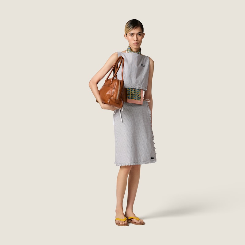 Checked poplin crop top