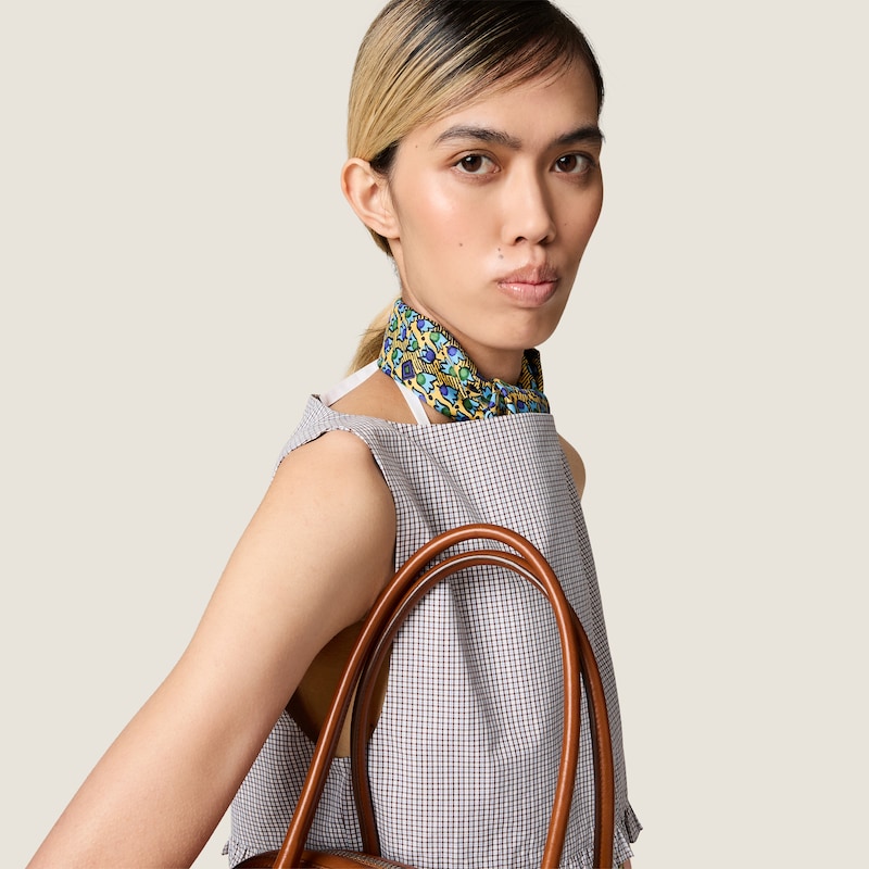 Checked poplin crop top