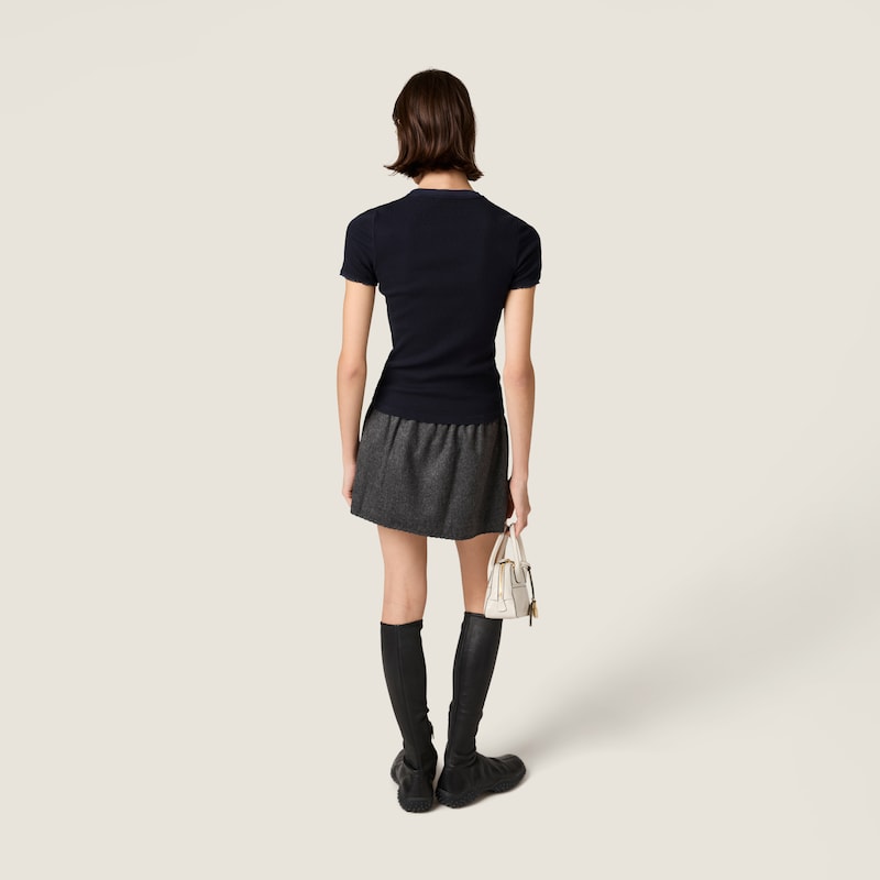 Pointelle cotton T-shirt