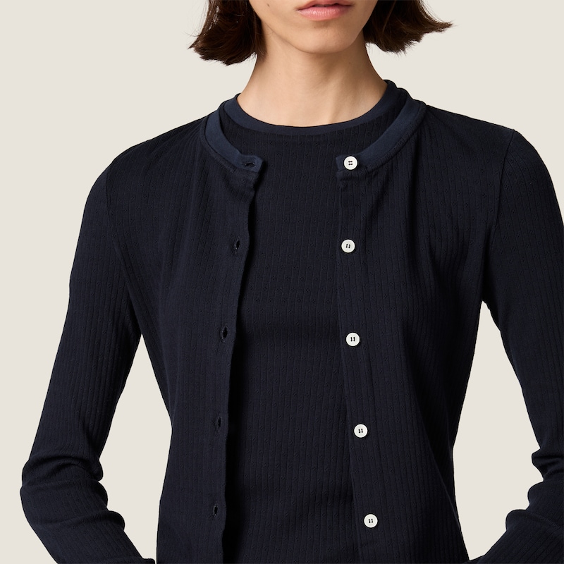 Pointelle cotton T-shirt