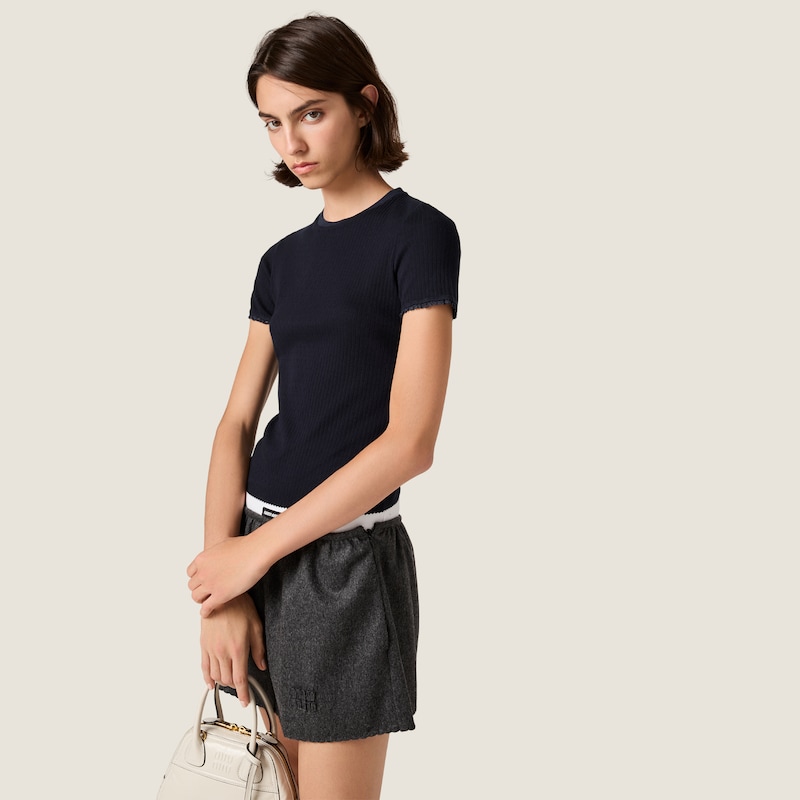 Pointelle cotton T-shirt