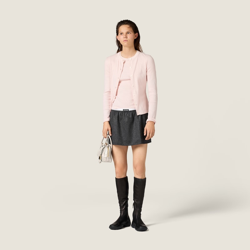 Pointelle cotton T-shirt